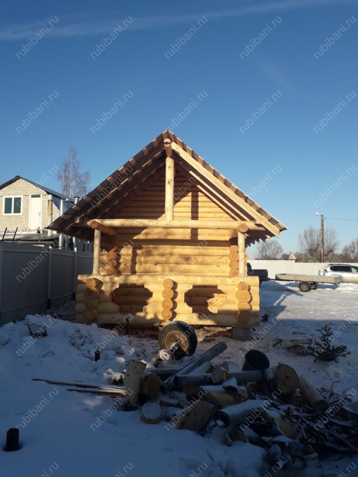 Баня под усадку, сруб в чашу — фото 4 Баня под усадку, сруб в чашу — фото 4