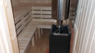 Баня из бруса 6×4 с крыльцом (Б-22), 24 м²