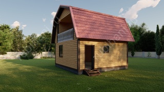 Баня из бруса со спальной и террасой (БН-127) 63 м²