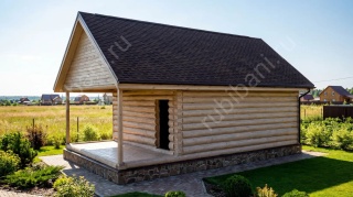 Баня 5×3 с террасой, 25 м²