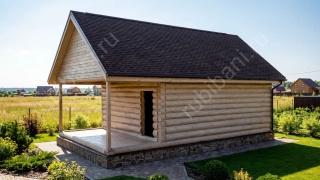 Баня 5×3 с террасой, 25 м²