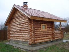 Одноэтажная баня с террасой 15 м²