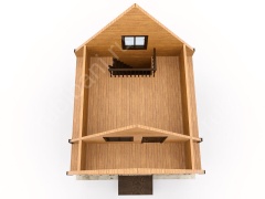 Баня из бруса 6×4 с террасой и балконом (Б-3), 24 м²