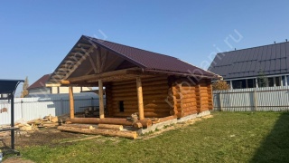 Баня 5×8 с террасой, 25 м²