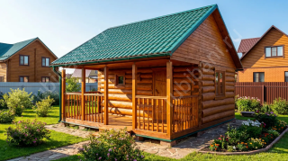 Баня 4×3 с террасой, 20 м²
