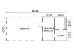 Одноэтажная баня с беседкой (БН-38) 40 м²