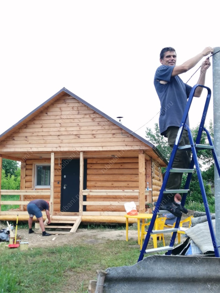 Баня 5 на 5 с террасой, сруб в лапу — фото 5 Баня 5 на 5 с террасой, сруб в лапу — фото 5