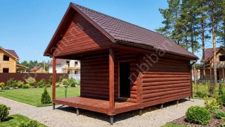 Баня 5×3 с террасой, 25 м²