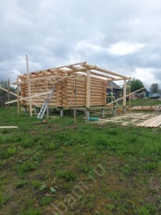 Баня 6×6 с террасой, 48 м²