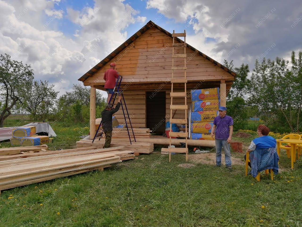 Баня 5 на 5 с террасой, сруб в лапу — фото 8 Баня 5 на 5 с террасой, сруб в лапу — фото 8