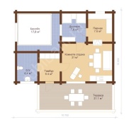 Баня из бревна 10 на 10 с бассейном (ББН-51) 100 м²