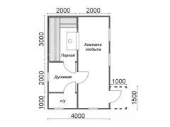 Баня из бруса 6 на 4 с туалетом (БН-22) 24 м²