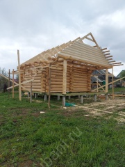 Баня 6×6 с террасой, 48 м²