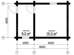 Дом 4×6 м в чашу, 24 м²