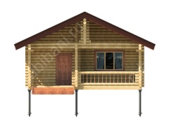 Баня из оцилиндрованного бревна 7×9 м (ББ-45), 63 м²