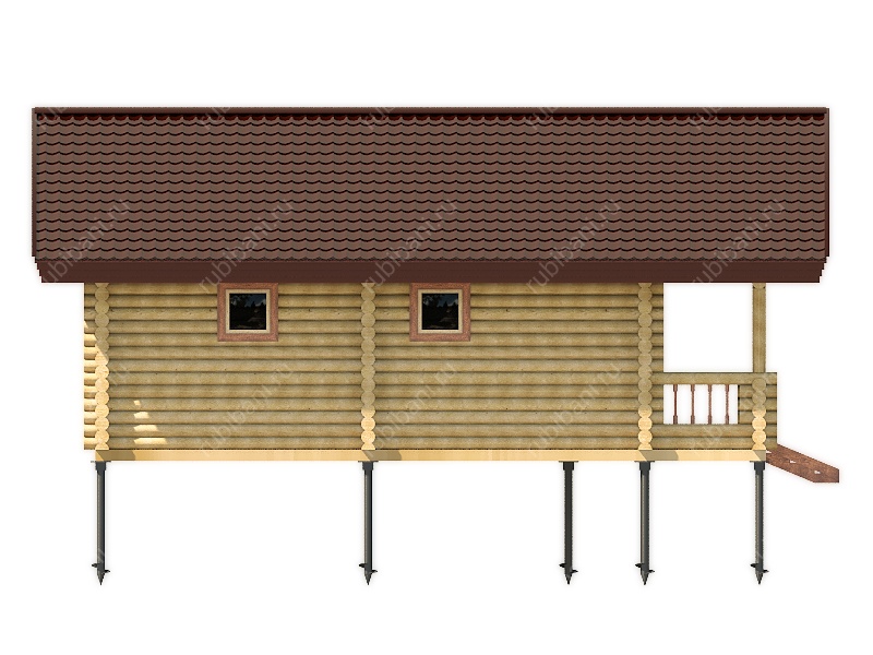 Баня из оцилиндрованного бревна 7×9 м (ББ-45), 63 м²