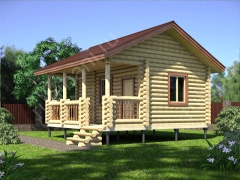 Баня из бревна 5.5×5.5 м (ББ-2), 30.25 м²