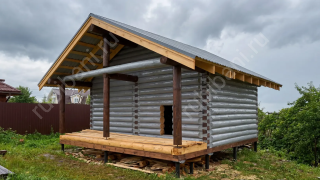 Баня 4×4 с террасой, 24 м²