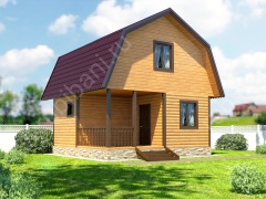 Баня из бруса 6 на 6 с беседкой (БН-27) 36 м²