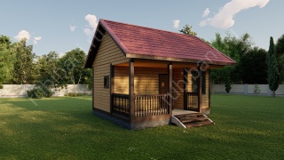 Баня из бруса 6×5 (Б-125), 28 м²