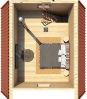 Дом-баня 6×8 с террасой, 48 м²