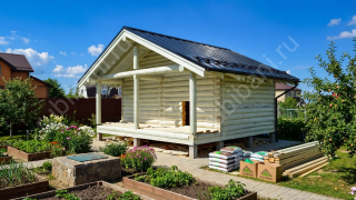 Баня 4×4 с террасой, 24 м²