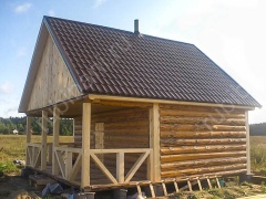 Баня 4×4 с террасой, 24 м²