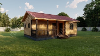 Баня с кухней и верандой (БН-92) 54 м²
