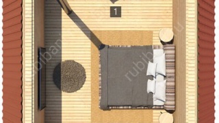 Дом-баня 6×6 с террасой