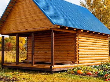 Баня 6×5 с террасой, 42 м²