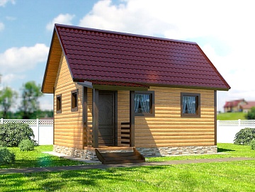 Баня из бруса 6 на 4 с туалетом (БН-22) 24 м²