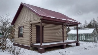 Баня 6×3 с террасой, 30 м²