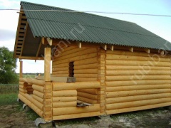 Баня 6×6 с террасой, 48 м²