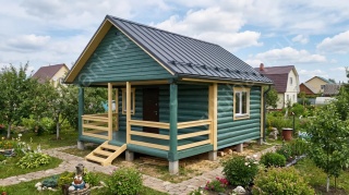 Баня 6×4 с террасой, 36 м²
