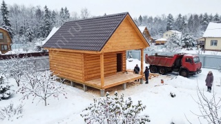 Баня 5×3 с террасой, 25 м²